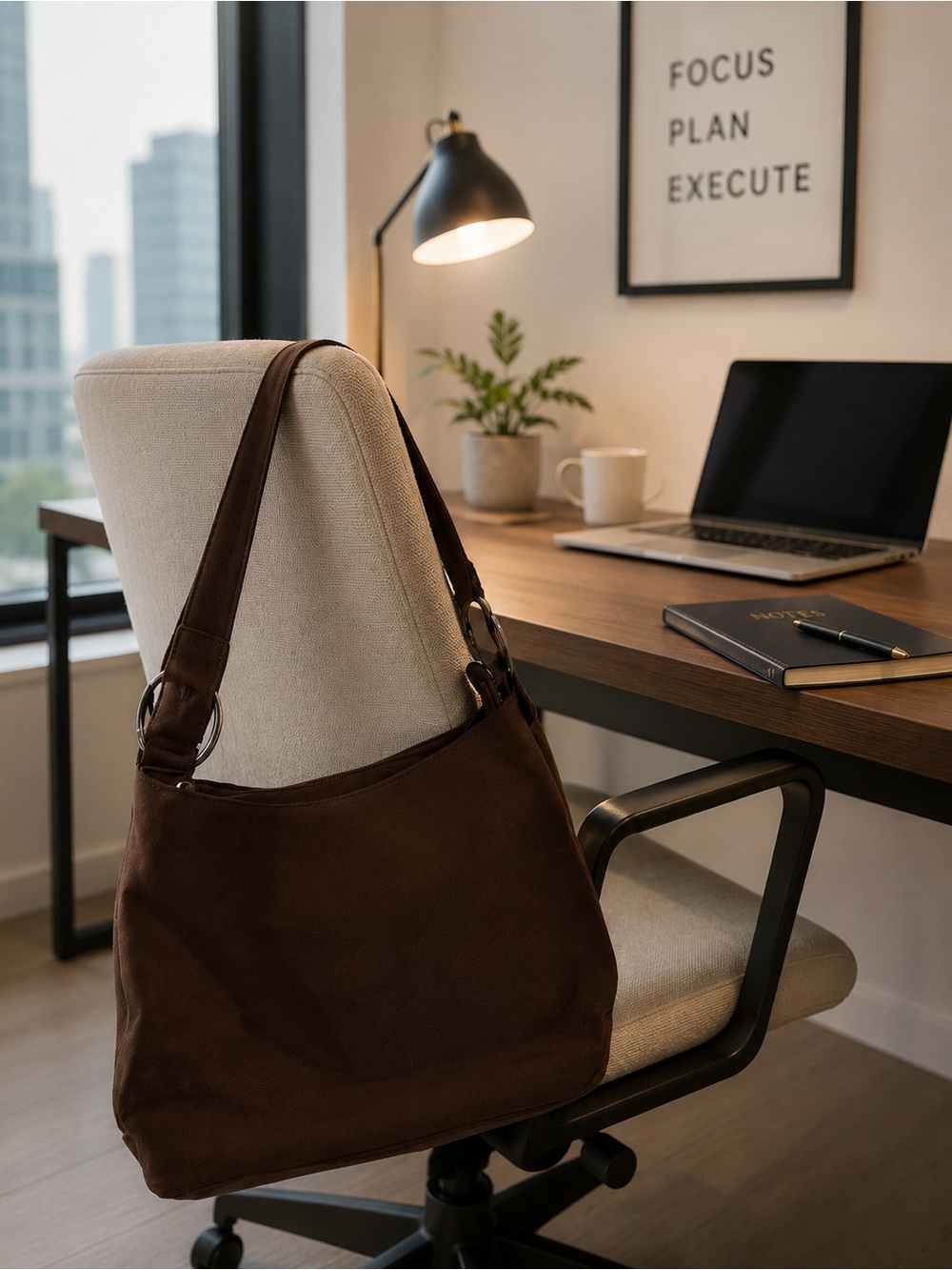 Vintage Ferragamo Brown Nylon Shoulder Bag